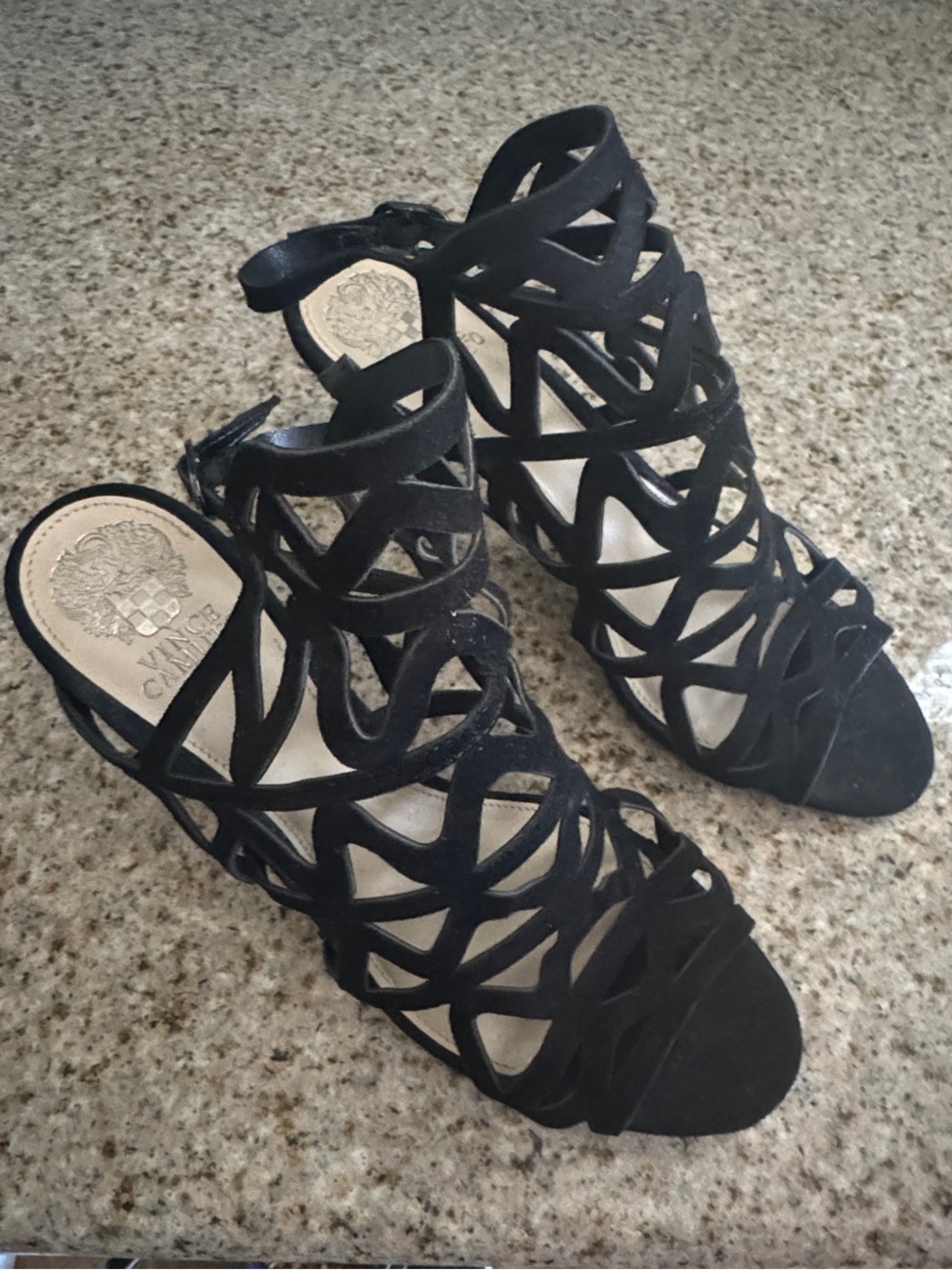 Vince Camuto Black Cutout Cage High Heel size 10